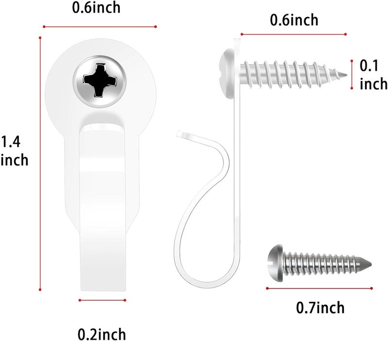 DINGEE 24 Pack Light Hanger Hooks,White Stainless Steel Screw in Hooks for Outdoor String Lights,Christmas Light Hooks,Small Screw Hooks for Patio Light,Plants,Wind Chimes - Image 3